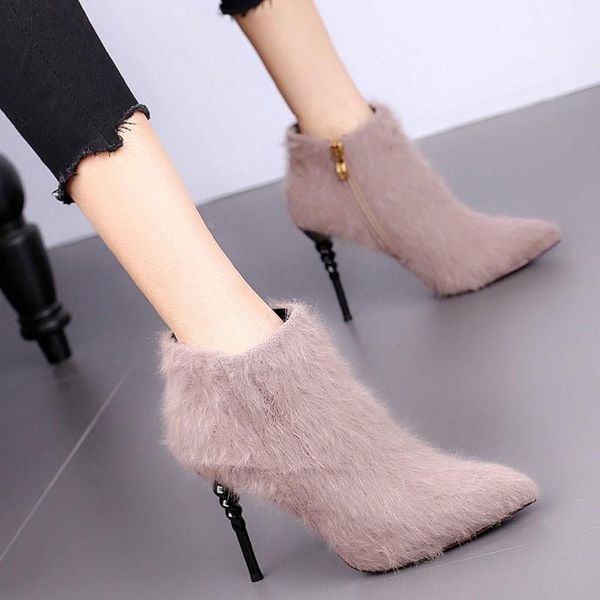 boots 2021 autumn and winter pointed toe side zipper all-match high heel women's shoes stiletto fashion korea bare 34-, Black
boots 2021 autumn and winter pointed toe side zipper all-match high heel women's shoes stiletto fashion korea bare 34-, Black