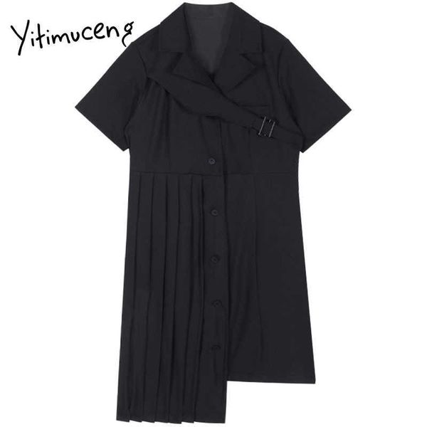 yitimuceng asymmetrical dresses women a-line mini solid spring notched short sleeve high waist single breasted clothes 210601, Black;gray
yitimuceng asymmetrical dresses women a-line mini solid spring notched short sleeve high waist single breasted clothes 210601, Black;gray