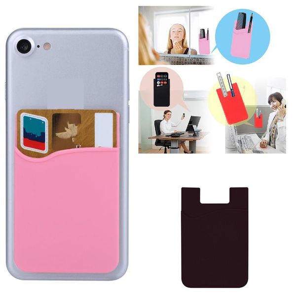 card holders double pocket elastic stretch silicone cell phone id holder sticker universal wallet case, Brown;gray
card holders double pocket elastic stretch silicone cell phone id holder sticker universal wallet case, Brown;gray