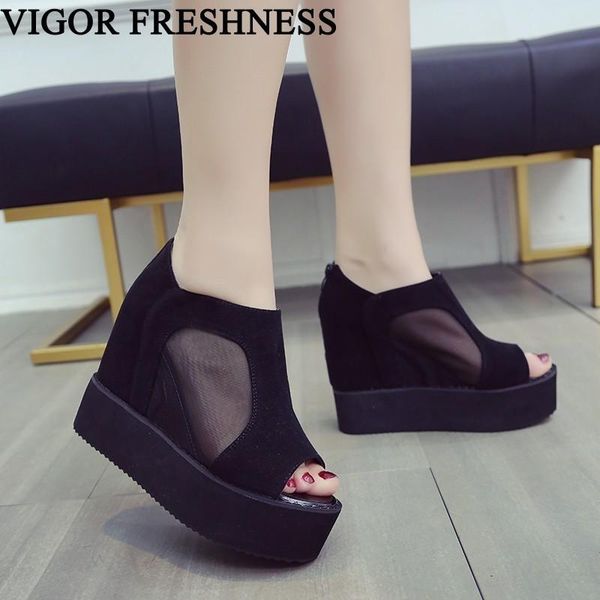 dress shoes vigor freshness 11cm heels sandals women platform lady height increasing woman summer wy547, Black
dress shoes vigor freshness 11cm heels sandals women platform lady height increasing woman summer wy547, Black