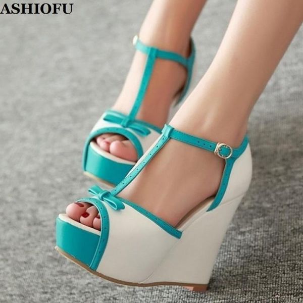 -sale handmade women wadge heel sandals t-strap peep-toe party prom shoes platform evening fashion, Black
-sale handmade women wadge heel sandals t-strap peep-toe party prom shoes platform evening fashion, Black