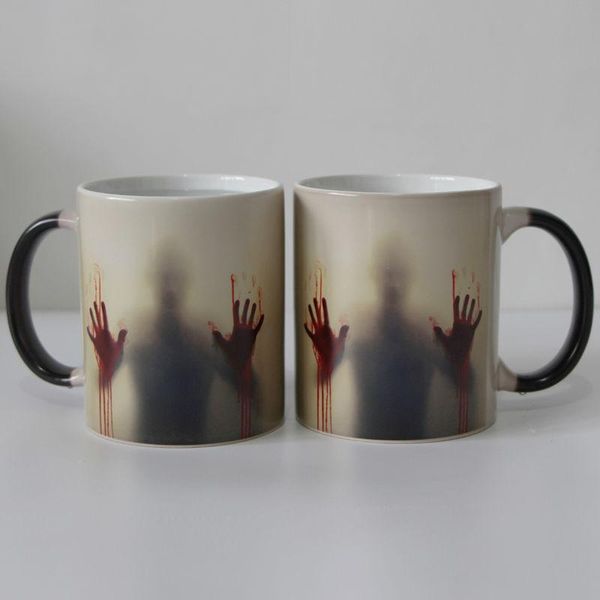 mugs drop zombie color changing black magic coffee cup tea heat sensitive two sides printing bloody hands
mugs drop zombie color changing black magic coffee cup tea heat sensitive two sides printing bloody hands