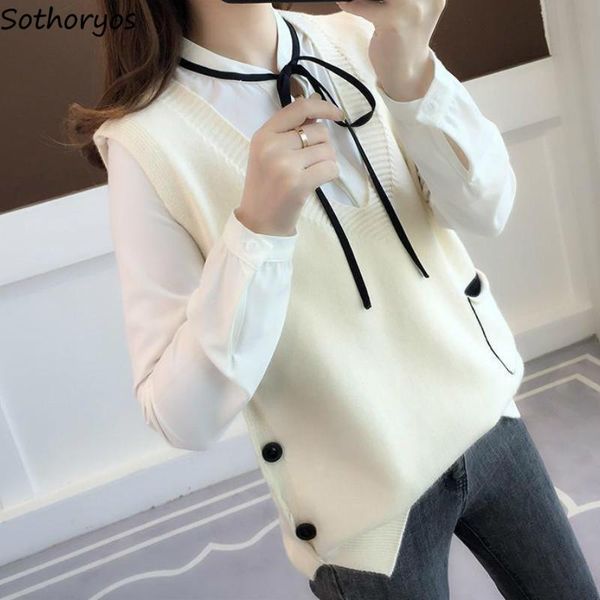 women's vests sweater vest women solid simple pocket side-split button knitted v-neck sleeveless female all-match korean-style loose le, Black;white
women's vests sweater vest women solid simple pocket side-split button knitted v-neck sleeveless female all-match korean-style loose le, Black;white