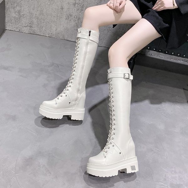 women chunky platform knee- high boots fashion retro punk height increasing long boots woman lace up women autumn winter booties
women chunky platform knee- high boots fashion retro punk height increasing long boots woman lace up women autumn winter booties