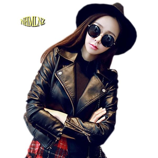 women's leather & faux women spring jacket 2021 fashion short coat casual large size student slim office autumn ok651, Black
women's leather & faux women spring jacket 2021 fashion short coat casual large size student slim office autumn ok651, Black