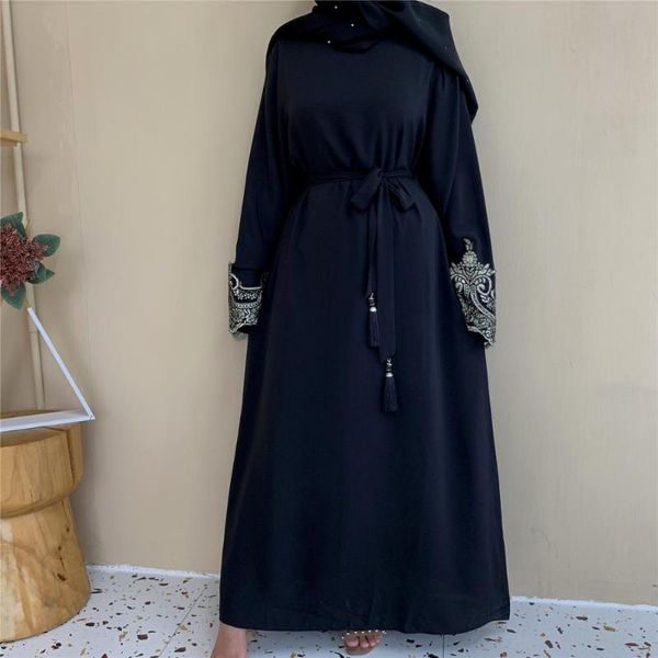 ethnic clothing embroidery trim dubai abaya dress long sleeve muslim women self belted casual loose maxi arab turk modest robe kaftan, Red
ethnic clothing embroidery trim dubai abaya dress long sleeve muslim women self belted casual loose maxi arab turk modest robe kaftan, Red