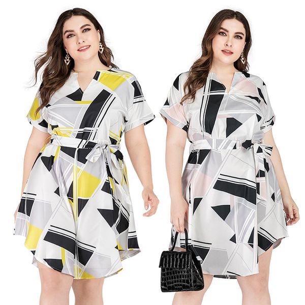 party dresses summer women v-neck printing plus size knee-length dress xl-4xl 4ir2, White;black
party dresses summer women v-neck printing plus size knee-length dress xl-4xl 4ir2, White;black