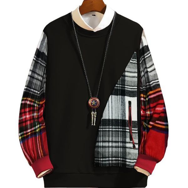 men's hoodies & sweatshirts arrival fashion autumn winter large extra splicing loose o-neck plaid thick hoodie men plus size 2xl-7xl 8x, Black
men's hoodies & sweatshirts arrival fashion autumn winter large extra splicing loose o-neck plaid thick hoodie men plus size 2xl-7xl 8x, Black