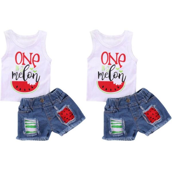 clothing sets baby kid girls toddler watermelon print tank vest denim ripped shorts outfit, White
clothing sets baby kid girls toddler watermelon print tank vest denim ripped shorts outfit, White