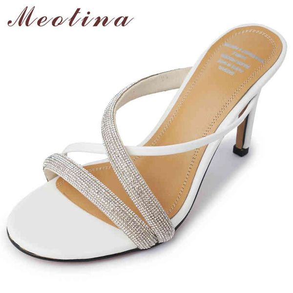 meotina natural genuine leather sandals super high heel women slippers crystal design party slides white black 40 210520
meotina natural genuine leather sandals super high heel women slippers crystal design party slides white black 40 210520