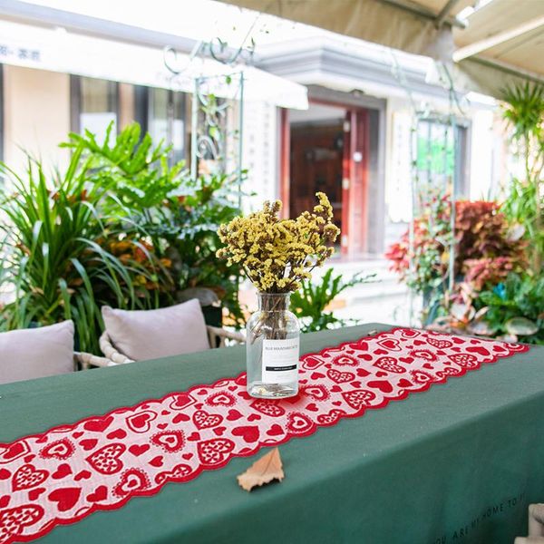table cloth lace tablecloth with red heart embroidery for dining cover textile wedding party el home decor 33x183cm
table cloth lace tablecloth with red heart embroidery for dining cover textile wedding party el home decor 33x183cm
