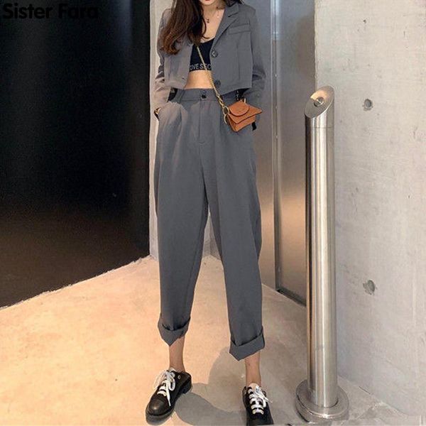 sister fara spring 2021 single breasted blazers women set+button zipper high waist solid cargo pants office lady 2 piece set women's tw, White
sister fara spring 2021 single breasted blazers women set+button zipper high waist solid cargo pants office lady 2 piece set women's tw, White