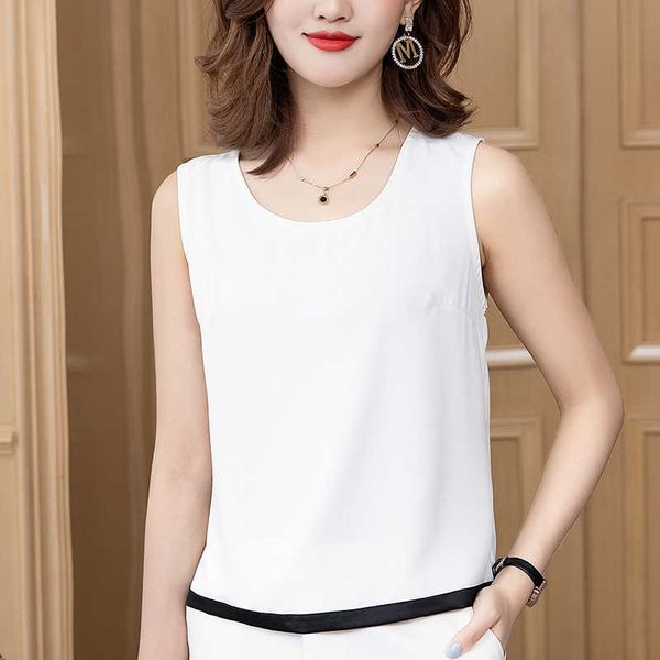korean summer women's shirt chiffon blouses for women sleeveless solid female white square collar blouse s 210604
korean summer women's shirt chiffon blouses for women sleeveless solid female white square collar blouse s 210604