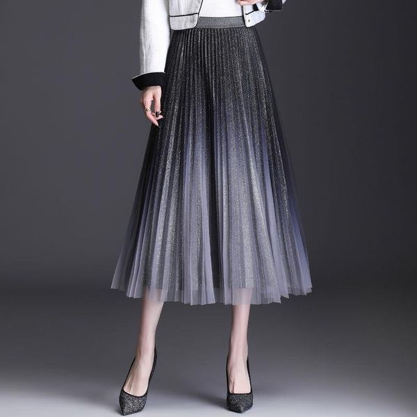 skirts women 2021 spring autumn skirt female mid-calf mixed color gradient mesh a-line elegant ladies tulle faldas b895, Black
skirts women 2021 spring autumn skirt female mid-calf mixed color gradient mesh a-line elegant ladies tulle faldas b895, Black