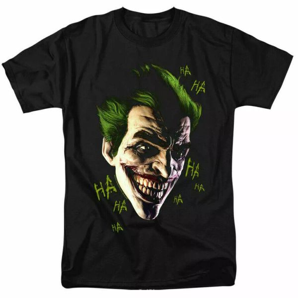the joker grim t shirt licensed comic book tee black, White;black