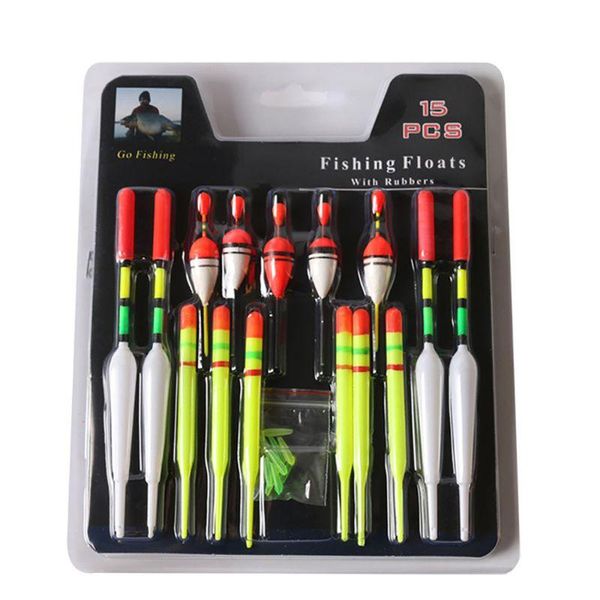 15pcs/set fishing float line bobber group tackle hook buoy fish floating suppiles accessories
15pcs/set fishing float line bobber group tackle hook buoy fish floating suppiles accessories