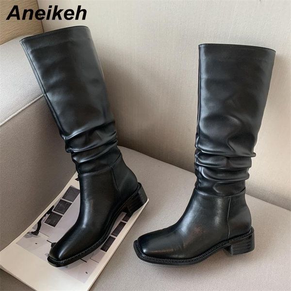 boots aneikeh travel pleated wide tube shoes slip-on fashion sewing knee-high women's winter 2021 square heels pu non-slip, Black
boots aneikeh travel pleated wide tube shoes slip-on fashion sewing knee-high women's winter 2021 square heels pu non-slip, Black