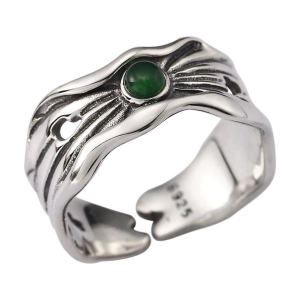 sterling silver ring vintage for women elegant green agate adjustable wide leaf fine jewelry korean cluster rings, Golden;silver
sterling silver ring vintage for women elegant green agate adjustable wide leaf fine jewelry korean cluster rings, Golden;silver