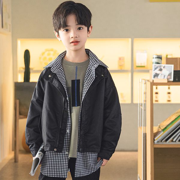 New arrival Boys Fake Two Piece Coats 3-15 Years Old Full sleeve Spring and Autumn Kids Jackets Casual Clothes for Boy, Black
New arrival Boys Fake Two Piece Coats 3-15 Years Old Full sleeve Spring and Autumn Kids Jackets Casual Clothes for Boy, Black