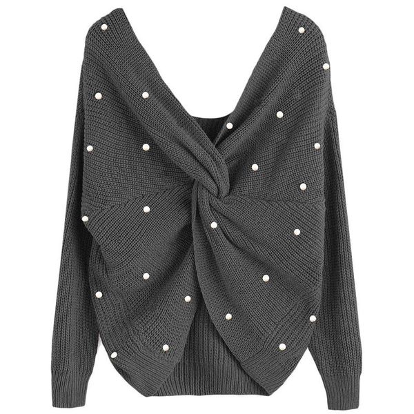 women's sweaters sweater long sleeve with plastic pearl irregular open deep v-neck loose back knit pullover 2021, White;black
women's sweaters sweater long sleeve with plastic pearl irregular open deep v-neck loose back knit pullover 2021, White;black