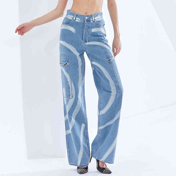 jeans print denim wide leg pants for women high waist patchwork pocket casual jeans female 2021 fashion clothing spring, Blue
jeans print denim wide leg pants for women high waist patchwork pocket casual jeans female 2021 fashion clothing spring, Blue