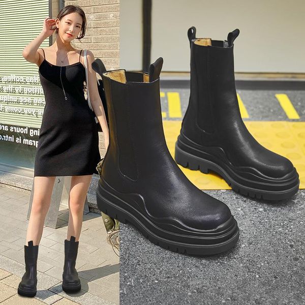 boots thick bottom british fashion autumn casual women's leather 2021 chimney, Black
boots thick bottom british fashion autumn casual women's leather 2021 chimney, Black
