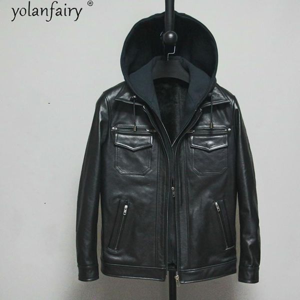 100% genuine cow leather jacket men hooded casual autumn winter mens jackets and coats 2021 hommes veste men's & faux, Black
100% genuine cow leather jacket men hooded casual autumn winter mens jackets and coats 2021 hommes veste men's & faux, Black