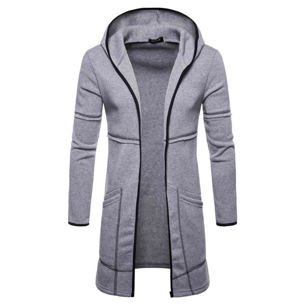 autumn and winter new style long sve medium length cardigan hooded solid color men's youth sweater, Black
autumn and winter new style long sve medium length cardigan hooded solid color men's youth sweater, Black