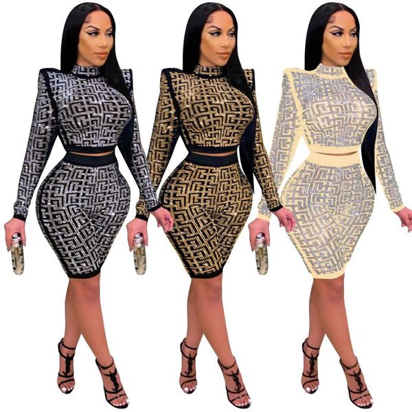 women's tracksuits spring and autumn fashion high neck long sleeve rhinestone party dress 5 pants two-piece suit, Gray
women's tracksuits spring and autumn fashion high neck long sleeve rhinestone party dress 5 pants two-piece suit, Gray