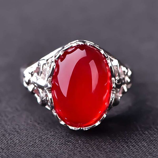925 sier plated natural green chalcedony female red agate atmosphere fashion opening ring gift, Silver
925 sier plated natural green chalcedony female red agate atmosphere fashion opening ring gift, Silver