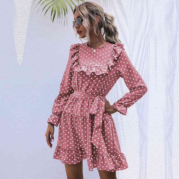casual dresses vintage dot print women o neck high waist slim ruffles autumn winter for fashion n917, Black;gray
casual dresses vintage dot print women o neck high waist slim ruffles autumn winter for fashion n917, Black;gray
