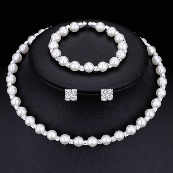 pearl rhinestone necklace bracelet earrings set for women fashion elegant luxury bridal jewelry &, Silver
pearl rhinestone necklace bracelet earrings set for women fashion elegant luxury bridal jewelry &, Silver