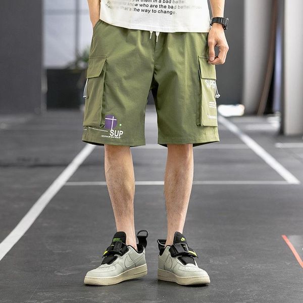 men's shorts 2021 summer polyester wear youth fashion trend tooling loose large casual sports pants 1610, White;black
men's shorts 2021 summer polyester wear youth fashion trend tooling loose large casual sports pants 1610, White;black