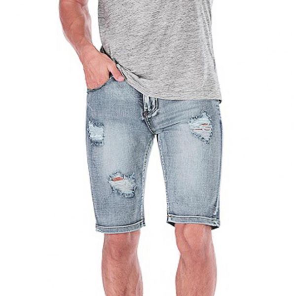 men's shorts men summer ripped holes fashion multi pockets slim knee length mid waist straight denim, White;black
men's shorts men summer ripped holes fashion multi pockets slim knee length mid waist straight denim, White;black