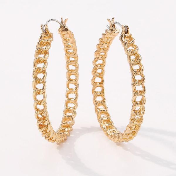 hoop & huggie punk twisted link chain big circle earrings for women simple hollow geometric gold color buckle minimalist jewelry, Golden;silver
hoop & huggie punk twisted link chain big circle earrings for women simple hollow geometric gold color buckle minimalist jewelry, Golden;silver