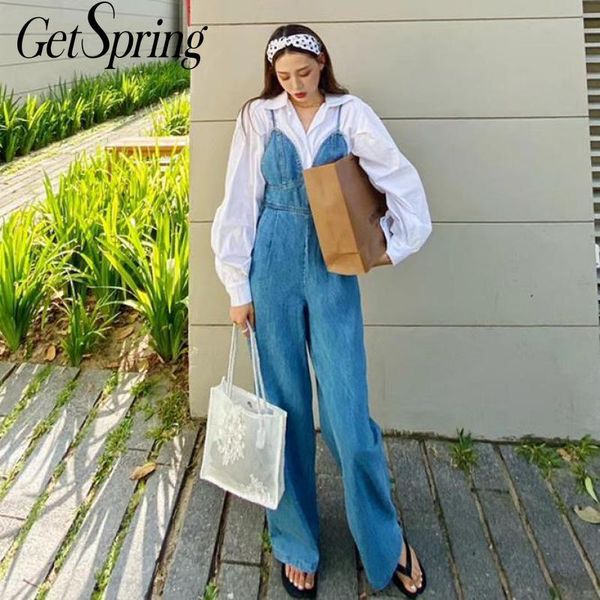 women's jumpsuits & rompers getspring women jumpsuit sleeveless off shoulder denim casual vintage jeans womens 2021 fashion, Black;white
women's jumpsuits & rompers getspring women jumpsuit sleeveless off shoulder denim casual vintage jeans womens 2021 fashion, Black;white