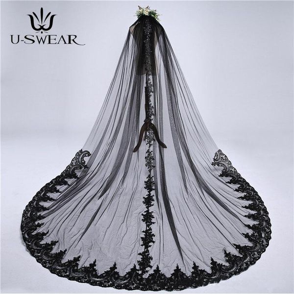 bridal veils luxury extra long black 3m big train lace appliqued veil bride velo de novia wedding accessorie
bridal veils luxury extra long black 3m big train lace appliqued veil bride velo de novia wedding accessorie