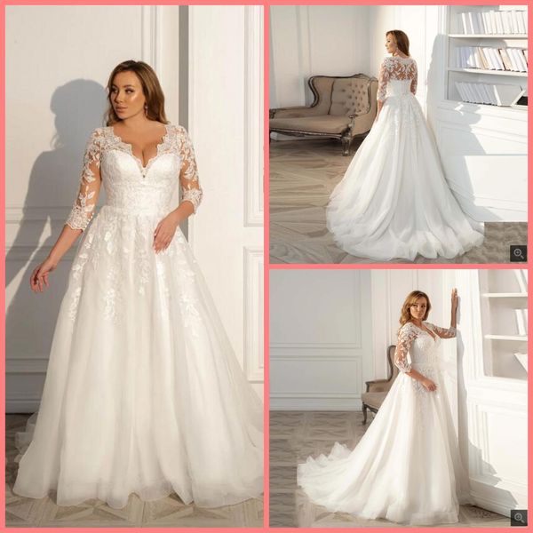 modest wedding dress 2021 v neck 3/4 lace sleeves applique a line white/ ivory tulle bridal gown plus size back button court train bride dre
modest wedding dress 2021 v neck 3/4 lace sleeves applique a line white/ ivory tulle bridal gown plus size back button court train bride dre