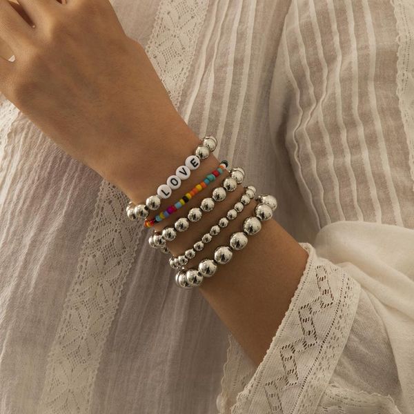charm bracelets 5pcs/lot bohemian multilayer ccb plastic letters for women multicolor acrylic beads strand bracelet sets jewelry, Golden;silver
charm bracelets 5pcs/lot bohemian multilayer ccb plastic letters for women multicolor acrylic beads strand bracelet sets jewelry, Golden;silver
