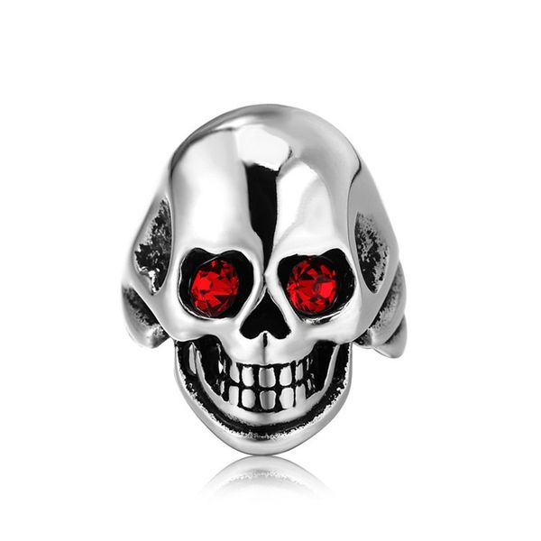 design jewelry dominee red eye skull ring indelible titanium steel men's ring, Silver
design jewelry dominee red eye skull ring indelible titanium steel men's ring, Silver