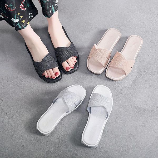slippers women 2021 summer flat fashion sequins open toe outdoor beach female all-match solid color plus size shoes, Black
slippers women 2021 summer flat fashion sequins open toe outdoor beach female all-match solid color plus size shoes, Black