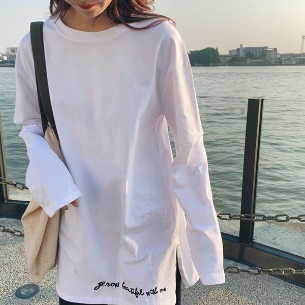women's t-shirt spring autumn women casual t-shirts cotton long sleeve o-neck loose printed letter big size arrival white
women's t-shirt spring autumn women casual t-shirts cotton long sleeve o-neck loose printed letter big size arrival white