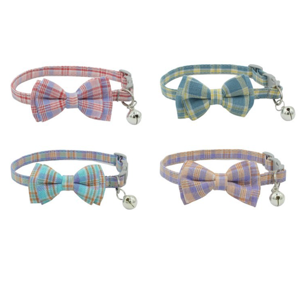 cat collars & leads removable bowknot collar with bell plaid cloth british style adjustable neck fit 17cm(6.7in) to 27cm(10.6in) 4 colors
cat collars & leads removable bowknot collar with bell plaid cloth british style adjustable neck fit 17cm(6.7in) to 27cm(10.6in) 4 colors