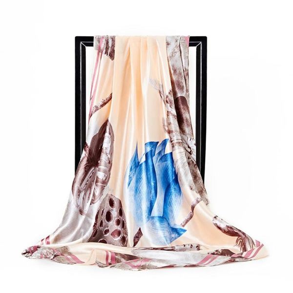 scarves fashion silk for women floral print square shawl foulard female 90cm bandana head ladies large hijab satin scarfs, Blue;gray
scarves fashion silk for women floral print square shawl foulard female 90cm bandana head ladies large hijab satin scarfs, Blue;gray