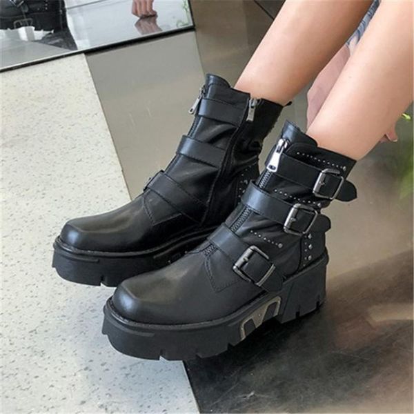 boots pxelena vintage genuine leather punk rock gothic women buckle rivet front zip military combat motorcycle ankle 34-43, Black
boots pxelena vintage genuine leather punk rock gothic women buckle rivet front zip military combat motorcycle ankle 34-43, Black