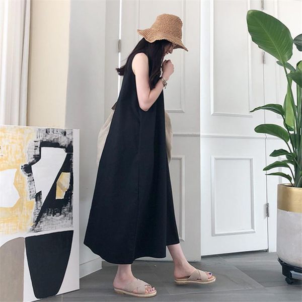 casual dresses superaen cotton and linen sleeveless vest long dress female spring summer korean loose big size black party, Black;gray
casual dresses superaen cotton and linen sleeveless vest long dress female spring summer korean loose big size black party, Black;gray
