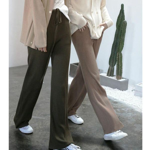autumn and winter elastic lace-up slim pocket high waist knitted trousers wide leg pants women women's & capris, Black;white
autumn and winter elastic lace-up slim pocket high waist knitted trousers wide leg pants women women's & capris, Black;white