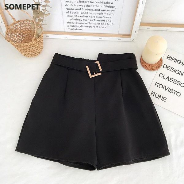 women's shorts women summer fashion chic lady elastic waist chiffon short pant casual black green solid button capris, White;black
women's shorts women summer fashion chic lady elastic waist chiffon short pant casual black green solid button capris, White;black