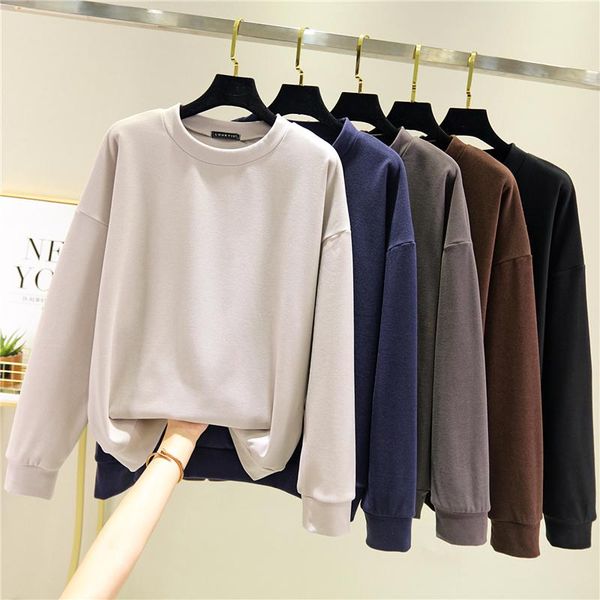 women's t-shirt autumn winter o neck long-sleeved t shirt female brushed thick under layer loose wild sweater korean slimming tees, White
women's t-shirt autumn winter o neck long-sleeved t shirt female brushed thick under layer loose wild sweater korean slimming tees, White