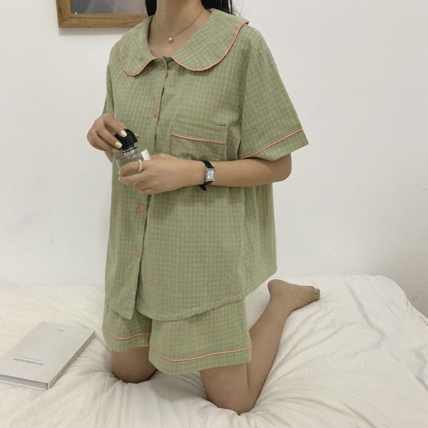 women's sleepwear pajamas for women doll collar sweet girl's sleepwear set full cotton home clothes retro plaid + shorts two piece, Black;red
women's sleepwear pajamas for women doll collar sweet girl's sleepwear set full cotton home clothes retro plaid + shorts two piece, Black;red